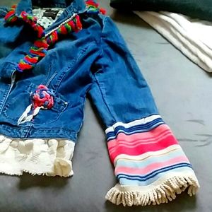 Hand made embellished denim blazer l/xl